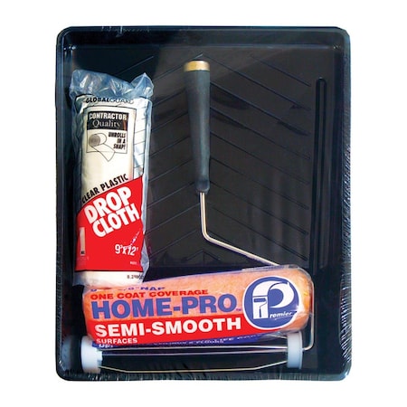 Premier Home-Pro Deluxe 9 in. Metal & Plastic Cage Paint Roller Kit 1898865